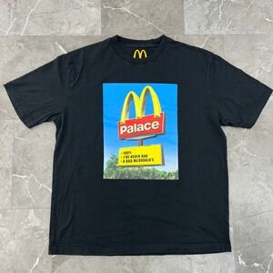 Palace McDonalds Graphic Tee Mens 2XL Short Sleeve Shirt Hip Hop Skate Rap Black